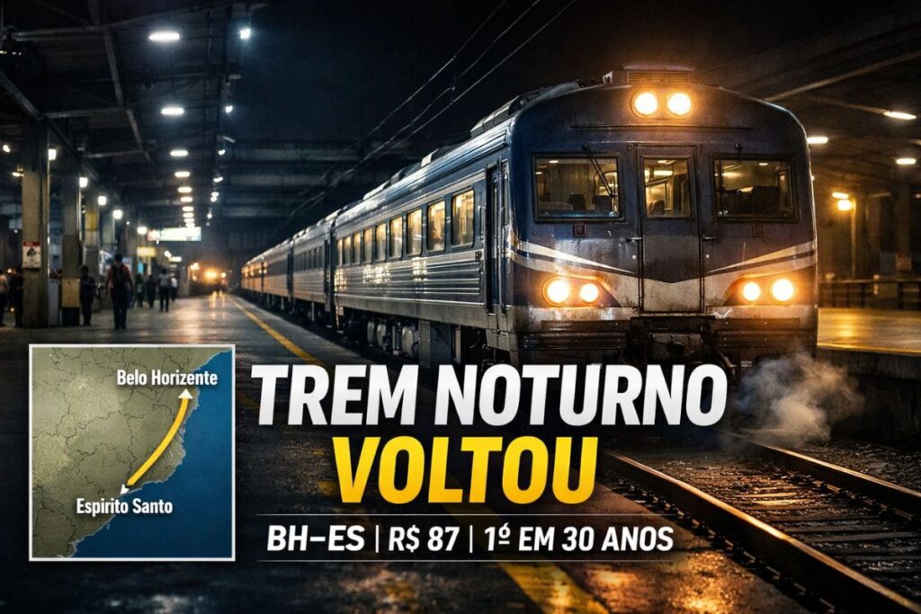 Primeiro Trem Noturno em 30 Anos Liga Belo Horizonte e Espírito Santo: Passagens a Partir de R$ 87
