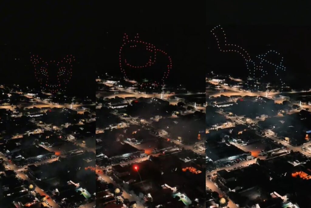 Show de Drones em Rio Verde: Capivaras e Onças Iluminam a Virada do Ano