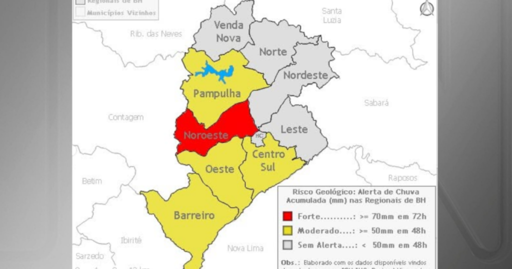 Alerta de Risco Geológico em Belo Horizonte Após Chuvas Intensas