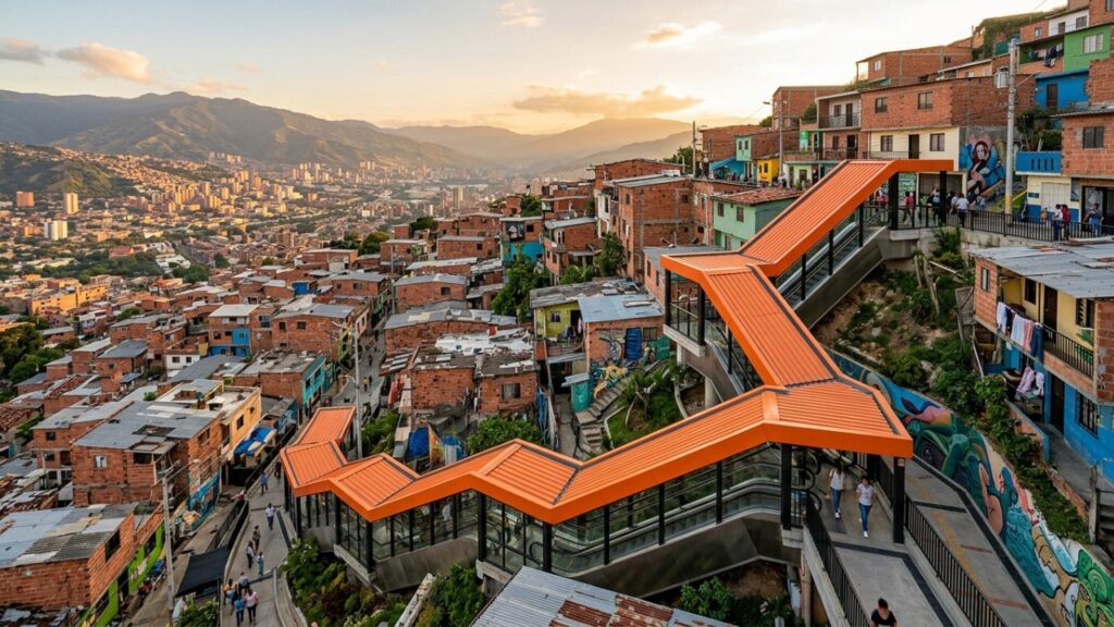 Transformação Urbana: Escadas Rolantes ao Ar Livre em Medellín Mudam Vida de Comunidade