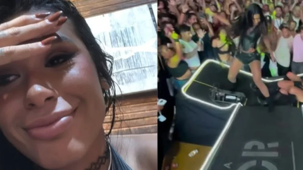 Susto no palco: Estrutura cede durante show da Pocah em Minas Gerais